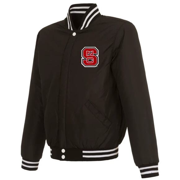 NC State Wolfpack Reversible Fleece Jacket with Faux Leather Sleeves - Picture 5 of 6